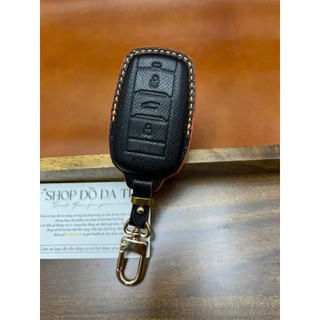 Bao da handmade chìa khoá Vinasat vf5 , limo green da bò vân Epson