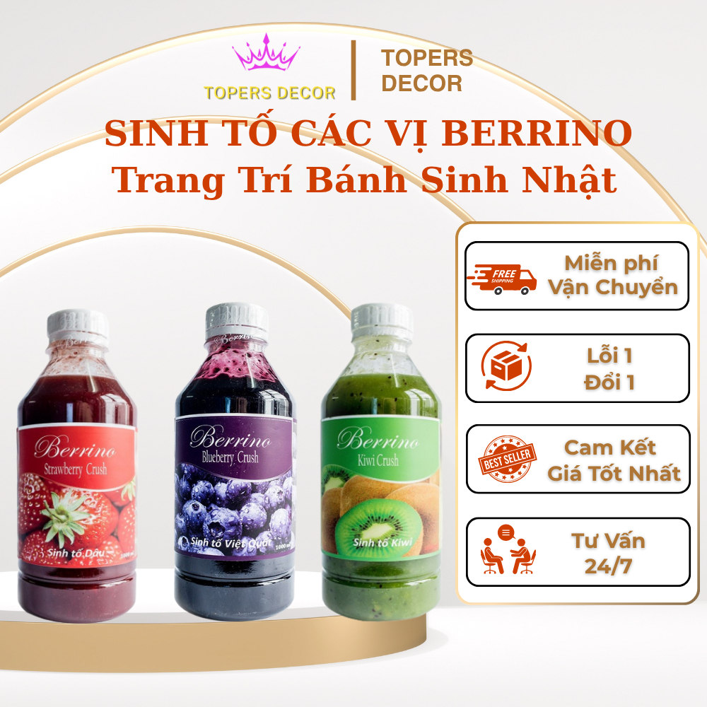 SINH TỐ CÁC VỊ BERRINO trang trí bánh kem, sinh tố các vị berrino trang trí sinh nhật