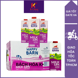   1 Thùng 12 Hộp  Sữa Tươi Nguyên Kem Happy Barn Balan 3.8% 