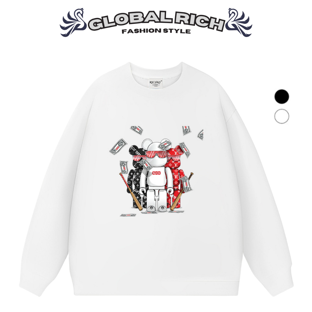Áo Sweater Global Rich Premium Nỉ Kaws Hypebeast Bearbrickk Money