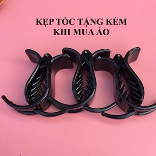   QUÀ TẶNG KẸP TÓC  khi mua Áo thun nữ tay dài form ôm body vải cotton cao cấp màu trắng đen 