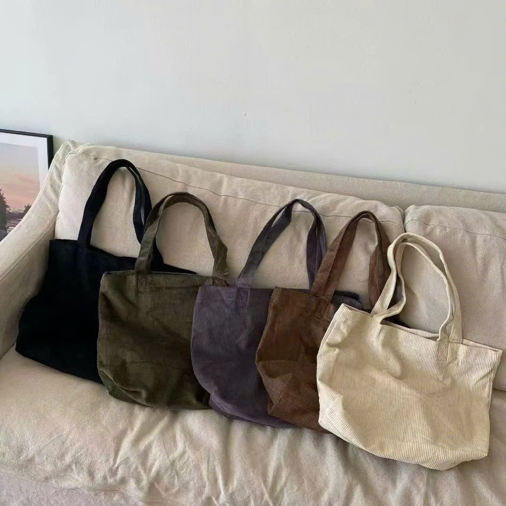 Túi tote nhung gân 12610 CHERRY COCO