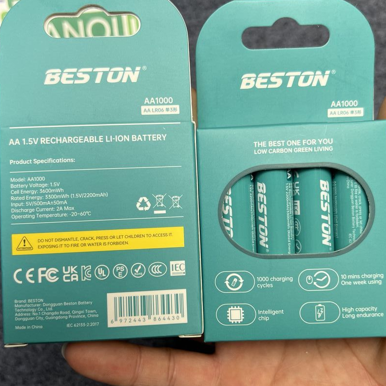 Bộ 4 pin tiểu sạc Beston AA1000 Li-ion 1.5V 3600mWh LR6 AA