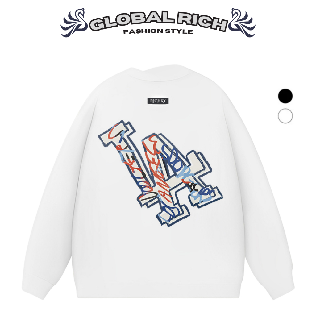 Áo Sweater Global Rich Premium Nỉ Mlb Ny La Dodgers Like Pop Art