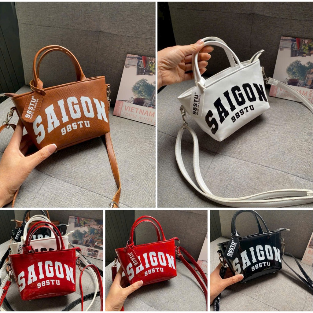 Túi Đeo Chéo Và Cầm Tay Mini SAIGON 98STU Da Bóng Sang Trọng Phong Cách Cá Tính - ST328