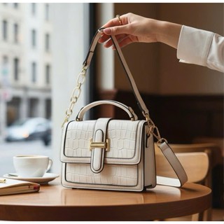  Túi xách nữ cầm tay đeo chéo Bailinniao  H Trắng size 21 