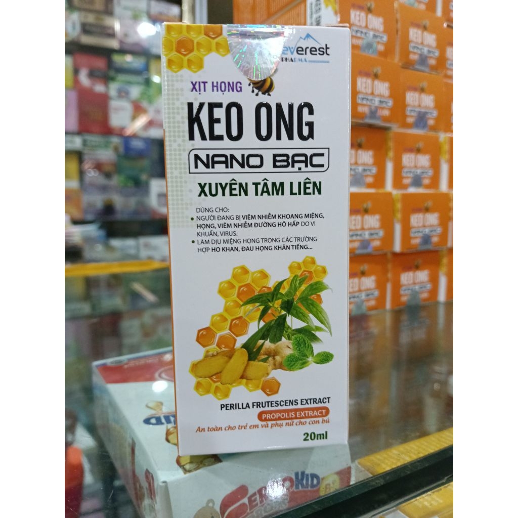 Xịt Họng KEO ONG NANO BẠC Xuyên Tâm Liên - Chai 20ml