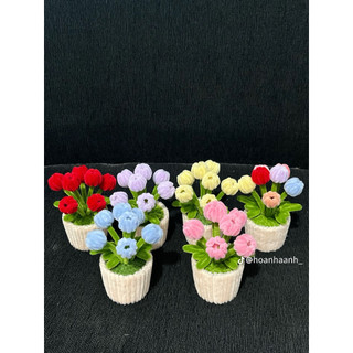  HOẢ TỐC  CHẬU HOA TULIP MINI KẼM NHUNG ĐỂ BÀN TRANG TRÍ HANDMADE QUÀ TẶNG 8 3 20 10 20 11 14 2 