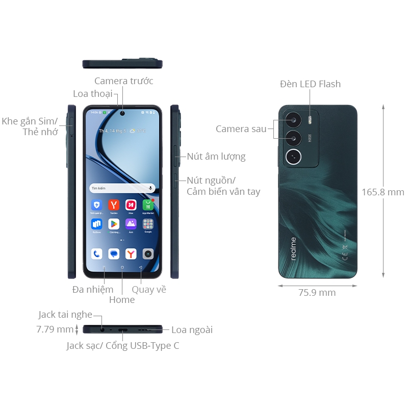 Điện thoại Realme C71 6GB/128GB Unisoc T7250, Pin 6300mAh, Màn hình 120HZ, Rom tiếng việt - Hàng nhập khẩu nhật | BigBuy360 - bigbuy360.vn