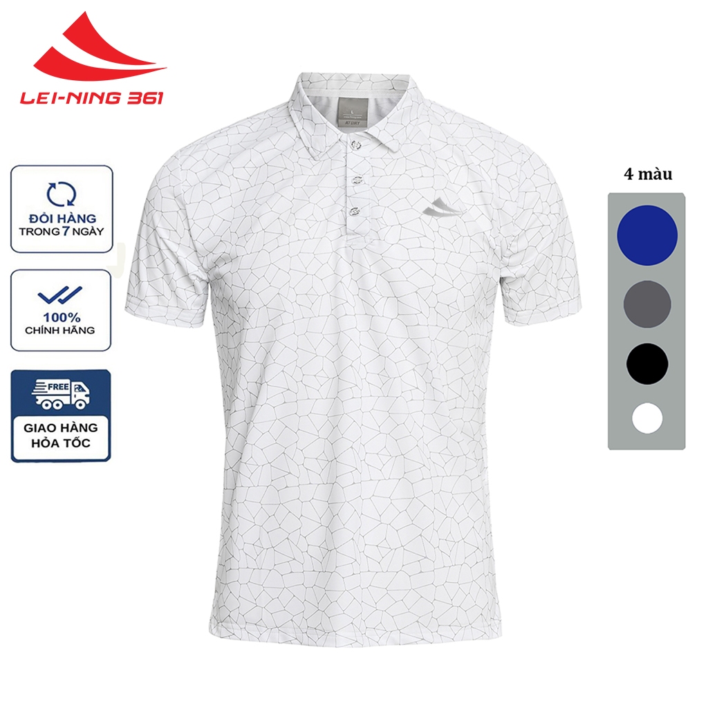 Áo Polo Nam Lei-Ning 361 Cao Cấp, Chất Vải Co Giãn, Thoáng Mát, Áo Thun Có Cổ Nam Thể Thao Li-Ning -