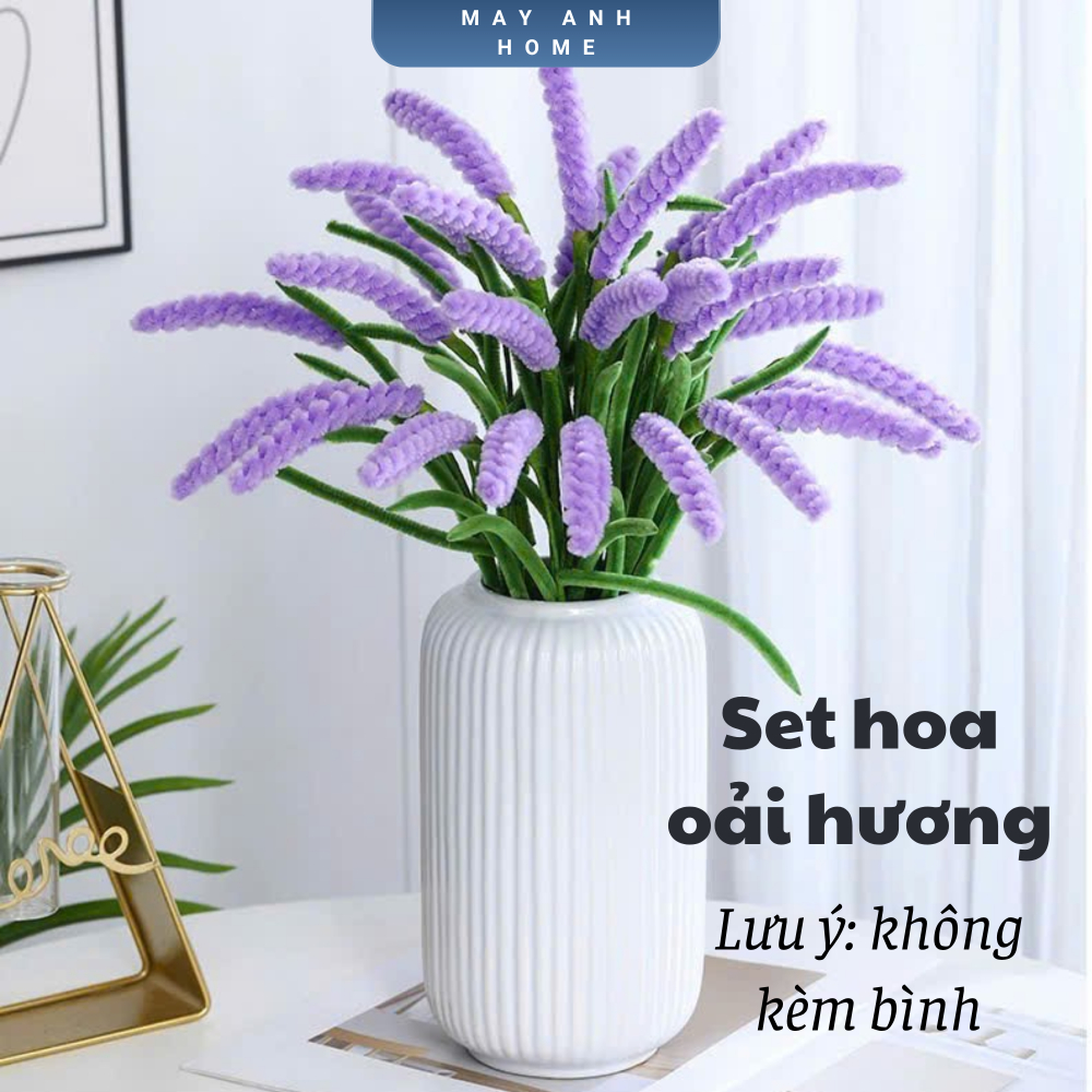 Set nguyên liệu phụ kiện kẽm nhung làm hoa lavender, hoa oải hương handmade, quà tặng sinh nhật