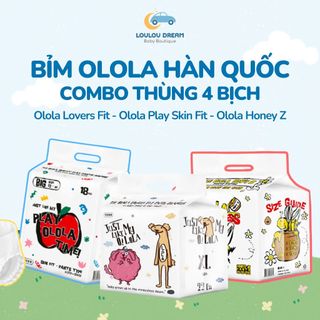  Thùng 4 bịch bỉm Olola Lovers Fit Hàn Quốc - Bỉm đêm Honey Z - Bỉm cao cấp Play Skin fit 