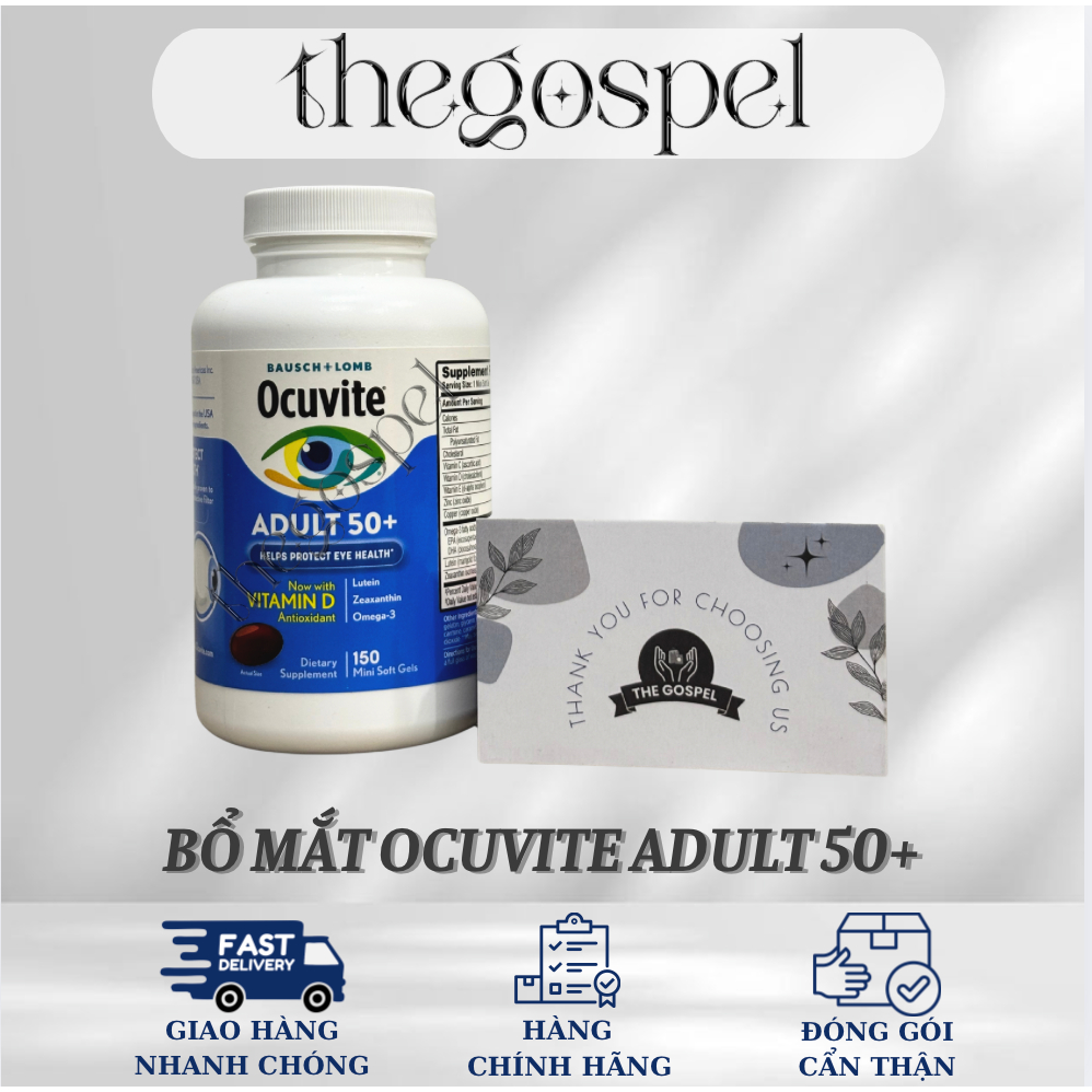 [HÀNG MỸ] Viên uống bổ mắt Ocuvite 50+ |150 viên (Date 2027)