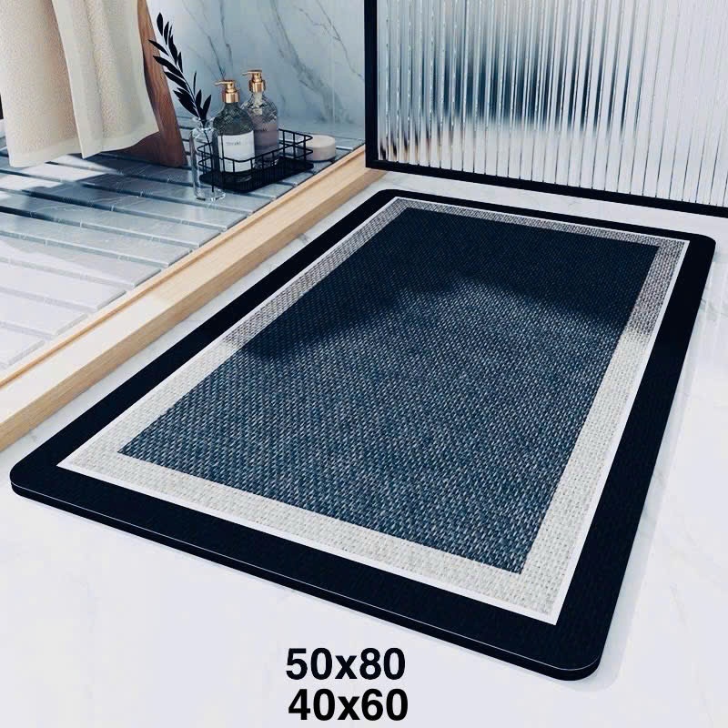 Thảm lau chân nhà tắm Ghome chất liệu bùn tảo cát dễ thấm hút nước dễ dàng vệ sinh họa tiết basic TD