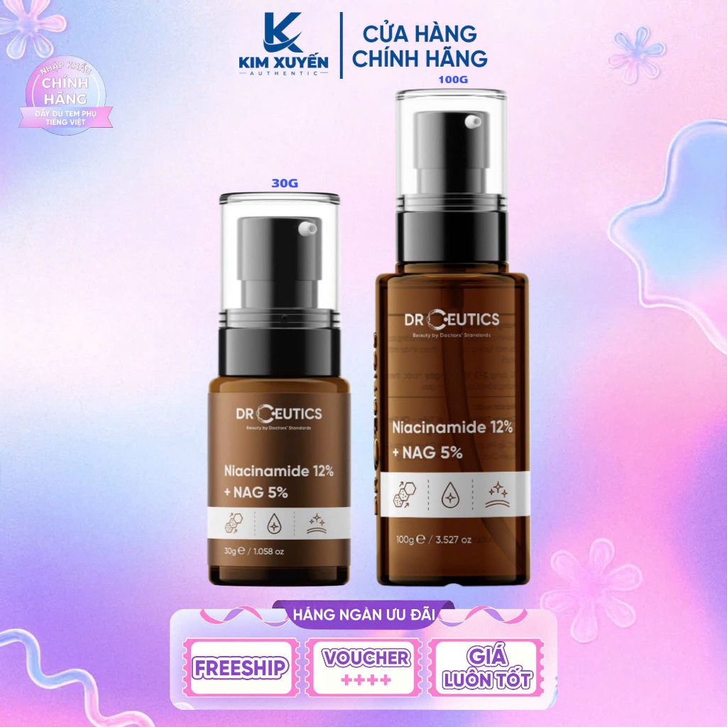 [B3 12%] Serum Dr Ceutics B3 Niacinamide 12% + NAG 5% 30G / 40G / 100G