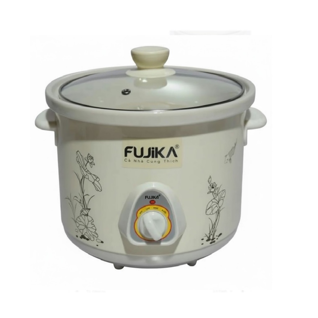 Nồi nấu chậm đa năng, nồi nấu kho thịt cá, nấu cháo chậm Fujika 1.5L/2.5L , lõi sứ