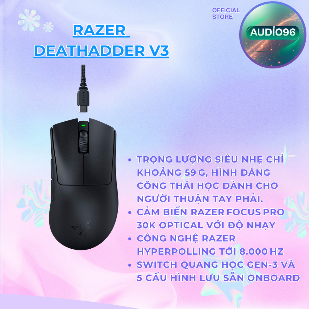 Chuột Razer DeathAdder V3 Wired - 8KHz