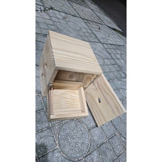 1 TỔ ĐẺ 18x18x18 có khay rút đáy dùng cho yến phụng, Lovebird, Parrotlet