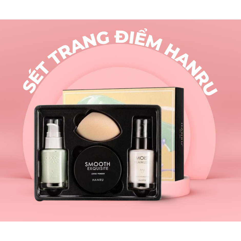 Set Trang Điểm 4 món  PRETTY MAKEUP MSMEESHU HANRU tiện dụng