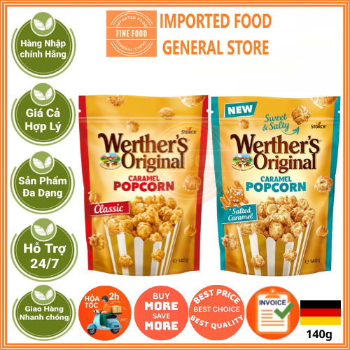 Bỏng ngô caramen cổ điển, muối Werther's Original 140g