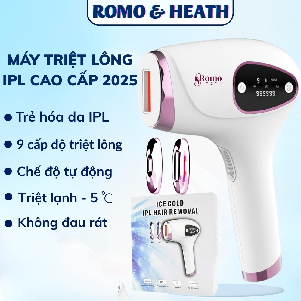 Máy triệt lông lạnh IPL 3in1, triệt lông vĩnh viễn toàn thân cảm giác dịu nhẹ không đau rát, màn hìn
