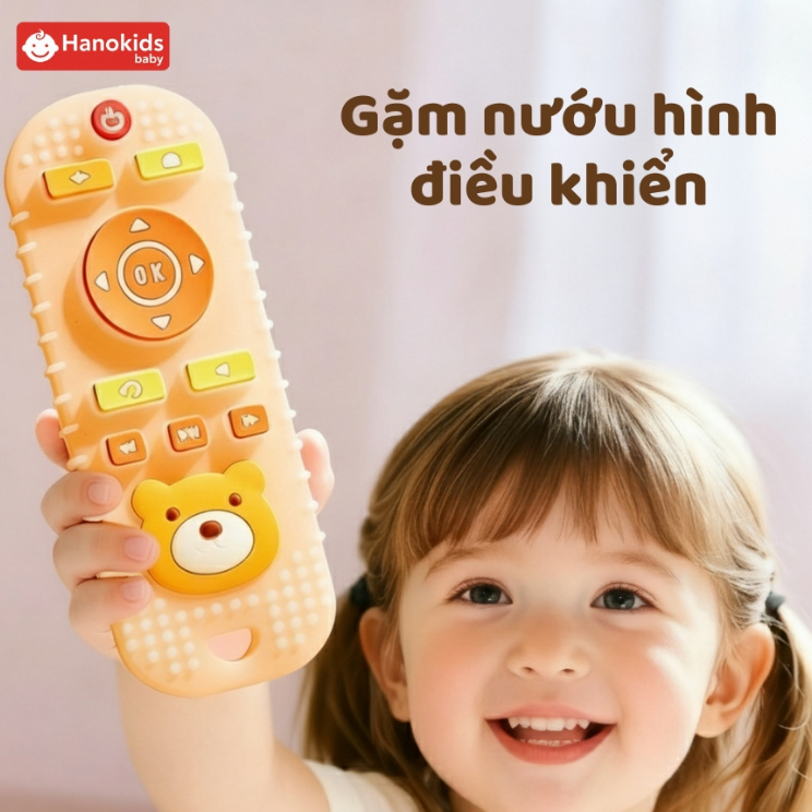Gặm Nướu Cho Bé Hanokids Hình Điều Khiển TV, Silicon Cao Cấp, Siêu Mềm, Giúp Bé Mọc Răng Dễ Chịu, Chơi Vui Mỗi Ngày