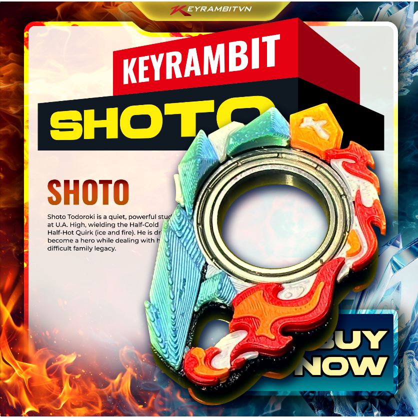 [MHA] Keyrambit Shoto - Half Cold Half Hot - Keyrambitvn - Móc Khoá Xả Stress