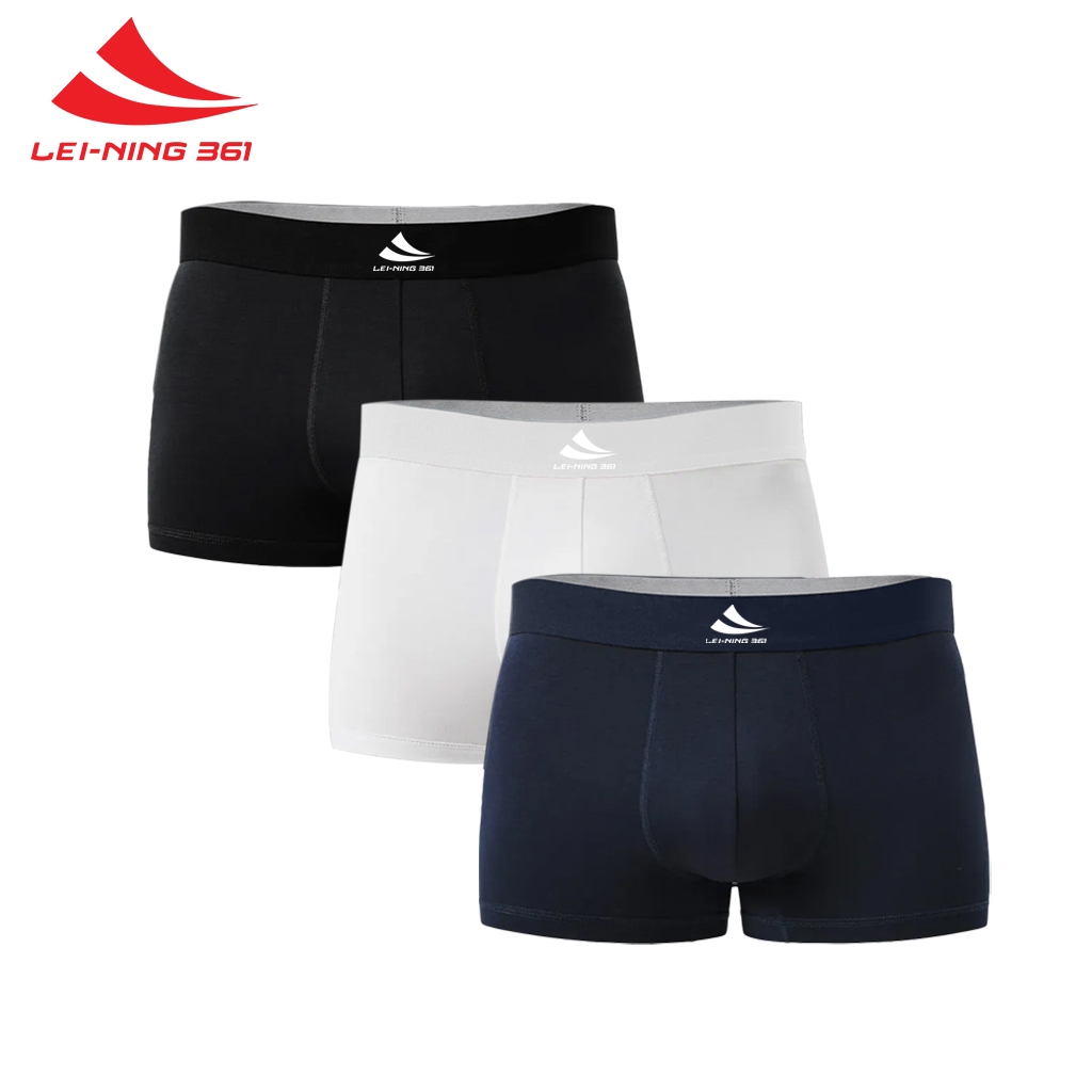 Combo 3 Quần Boxer Nam Lei-Ning 361, Thun Lạnh Cao Cấp, Co Giãn & Kháng Khuẩn - BOXER01.361