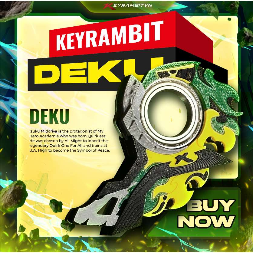 [MHA] Keyrambit Deku - One For All Spirit - Keyrambitvn - Móc Khoá Xả Stress