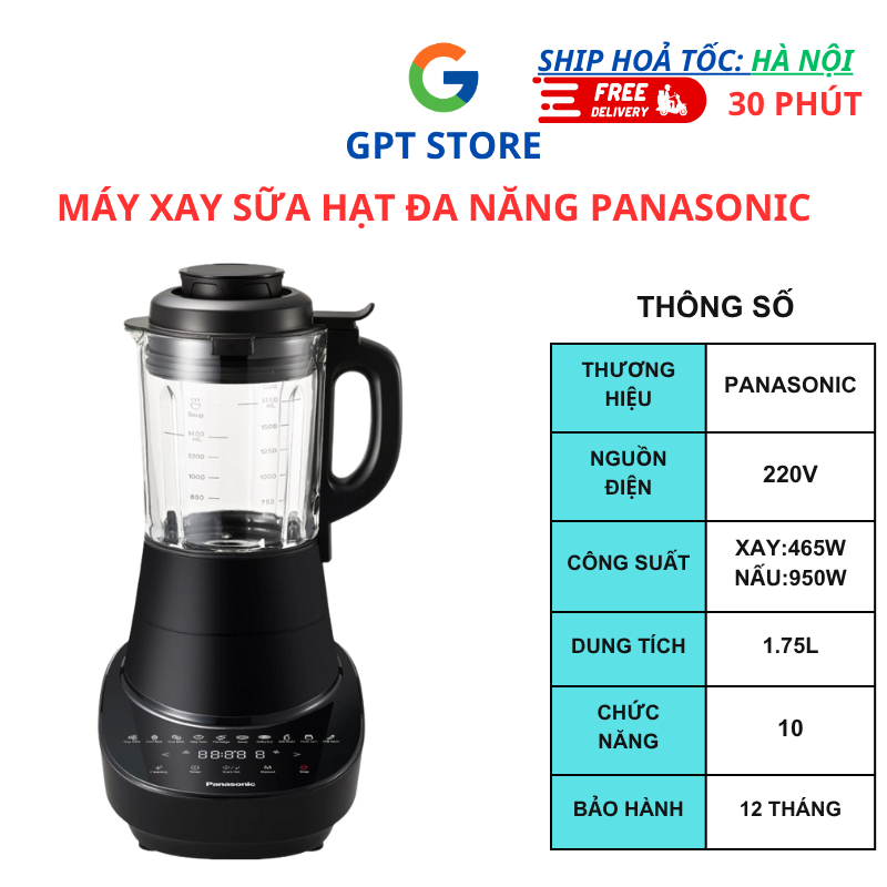 Máy Xay Sữa Hạt Đa Năng Panasonic MX-HG6401KRA - 10 Chế Độ Nấu Tự Động - Bảo Hành 12 Tháng