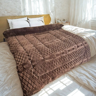  Chăn lông thỏ 3 lớp dùng mùa đông siêu ấm nỉ lông cừu mềm mại 