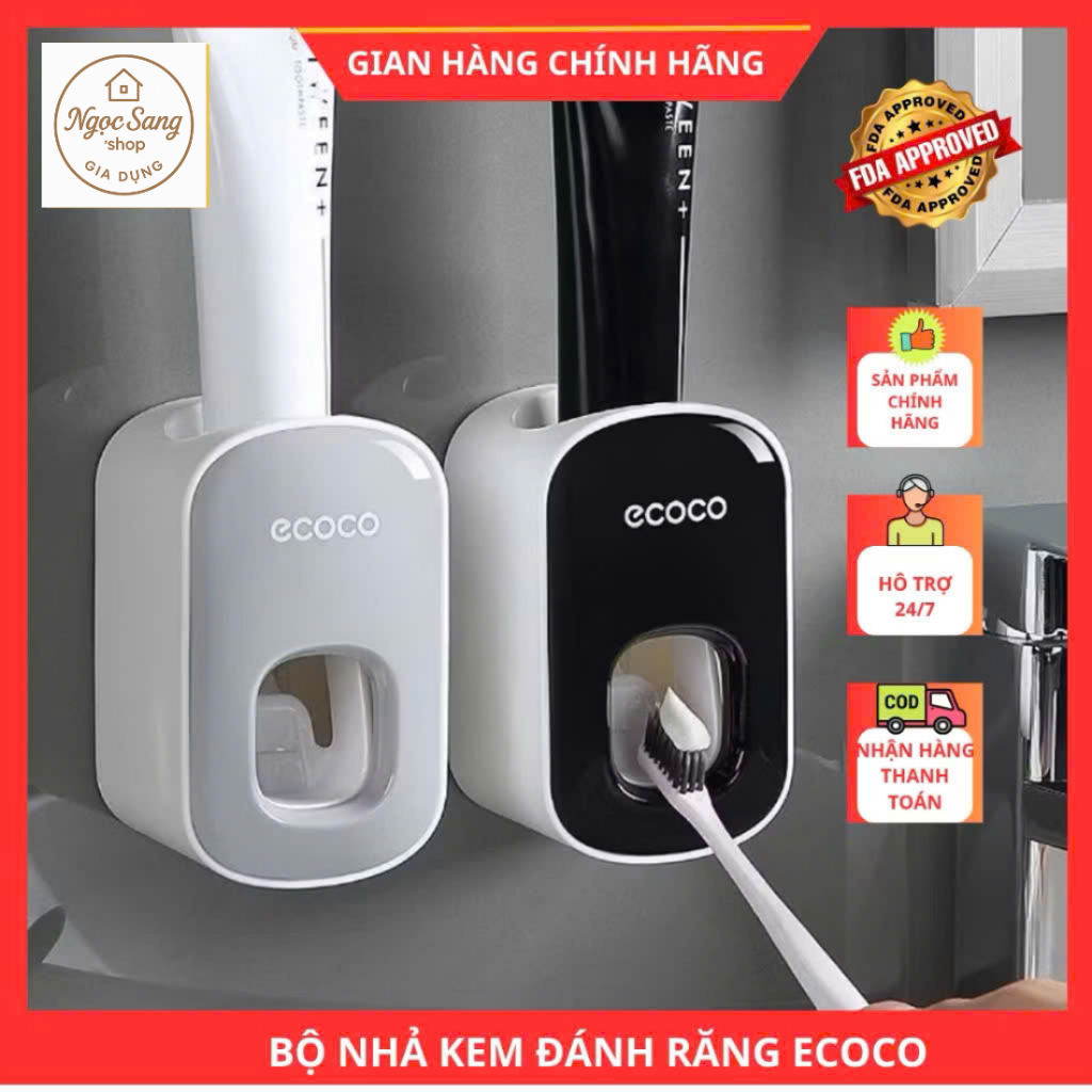 Bộ Nhả Kem Đánh Răng Đơn ECOCO Nhả Kem Đánh Răng Gắn Tường Cao Cấp