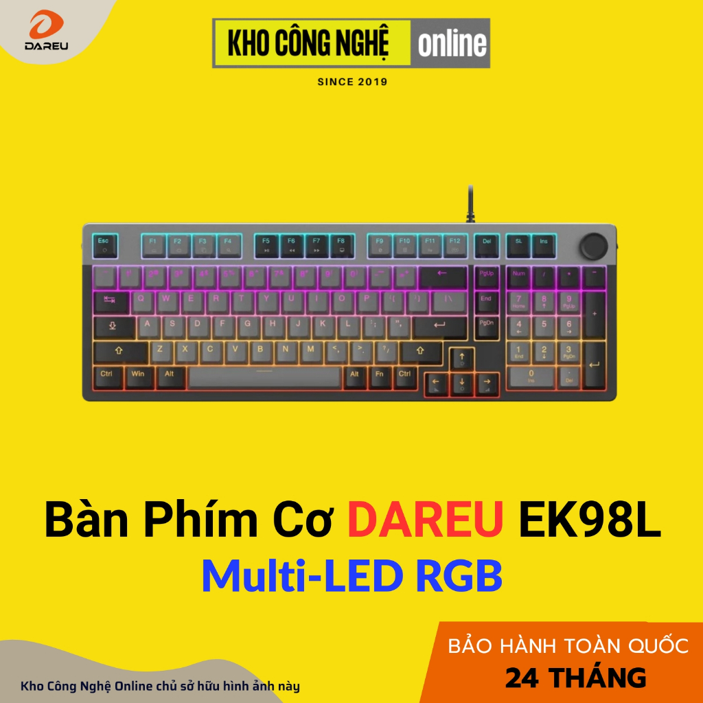 Bàn phím cơ Dareu EK98L Grey Black (MULTI-LED)