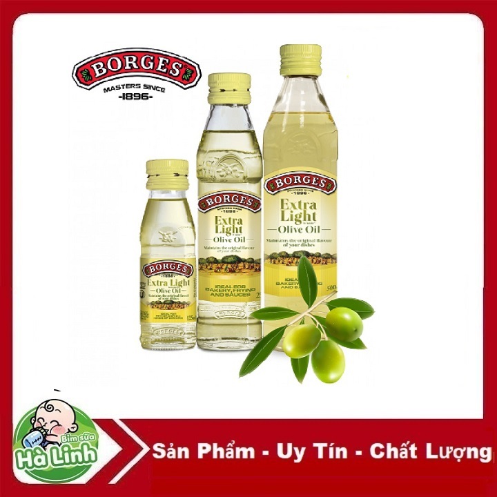 Dầu Borges Extra Light siêu nguyên chất không mùi 125ml_250ml