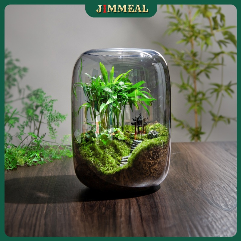 [Bao Vỡ] Bình Thủy Tinh Trồng Cây Terrarium, Nuôi Cá, Trồng Cây, Cắm Hoa Mini JIMMEAL Xám Khói