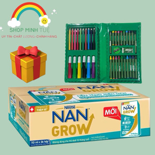   Quà Tặng Bộ Bút Màu  Sữa Nan Grow Pha Sẵn 110ML Giàu Dinh Dưỡng Giàu Canxi 100%  36Hộp x 110ML  Date Mới 