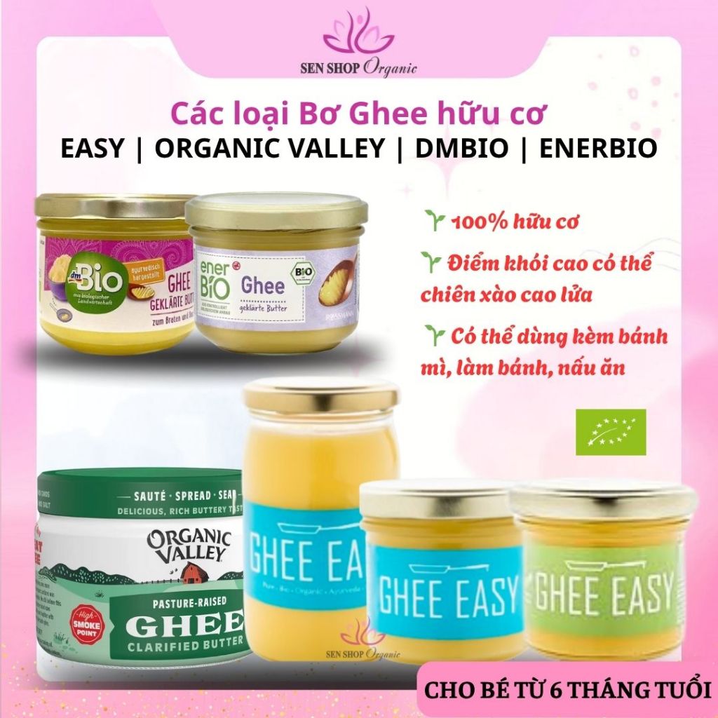 Bơ Ghee Hữu Cơ EnerBio và DmBio - Đức - 180gr
