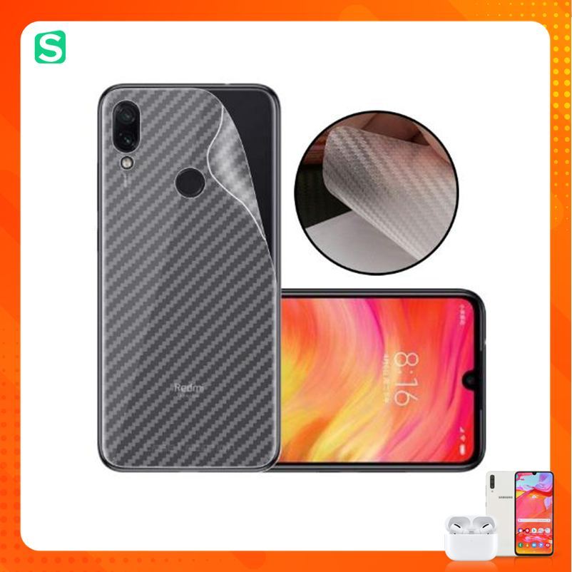 Miếng Dán Carbon Nhám Mặt Lưng Redmi Note 7 / Note 7 Pro / Redmi 7 - Chống Trầy Xước, Chống Bám Vân