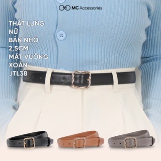 Thắt Lưng Nữ Bản Nhỏ 2,5cm JTL10 Jussy Official Mặt Khóa Màu Vàng Đồng Cao Cấp Chất Da PU Bền Chắc