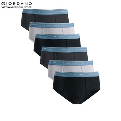 GIORDANO Set 6 Quần Lót Nam Dạng Tam Giác Cotton Briefs 01175114