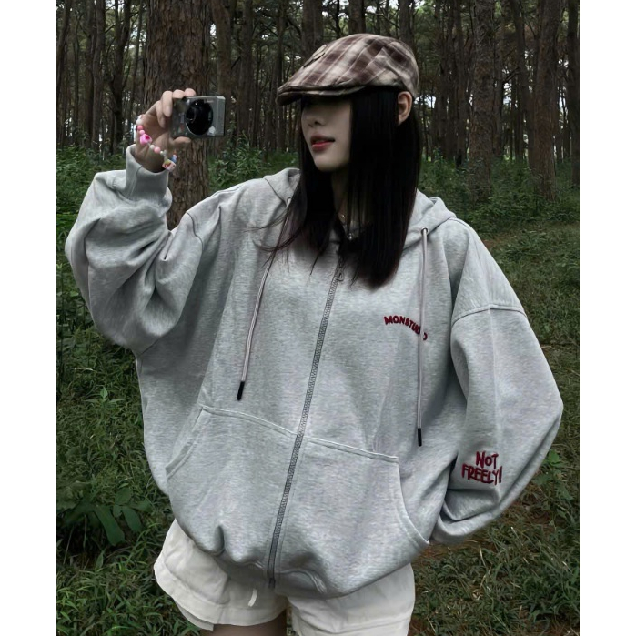 Áo Khoác Hoodie Zip  Unisex Thêu Not Freely -  Form Rộng Boxy Chất Liệu Nỉ 2 Da Cao Cấp Nam Nữ  Hottrend 2025