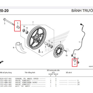 CĂN BÁNH TRƯỚC AB VARIO 2017 2018 2019 2020 2021 2022 2023 2024 2025 / VARIO 125 150 - HÀNG ZIN