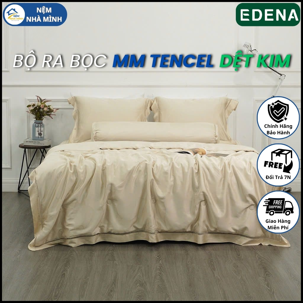 Bộ Ra Bọc Chần Gòn MM Tencel Dệt Kim 08, MM BEDDING BY EDENA - Hàng Chính Hãng Edena