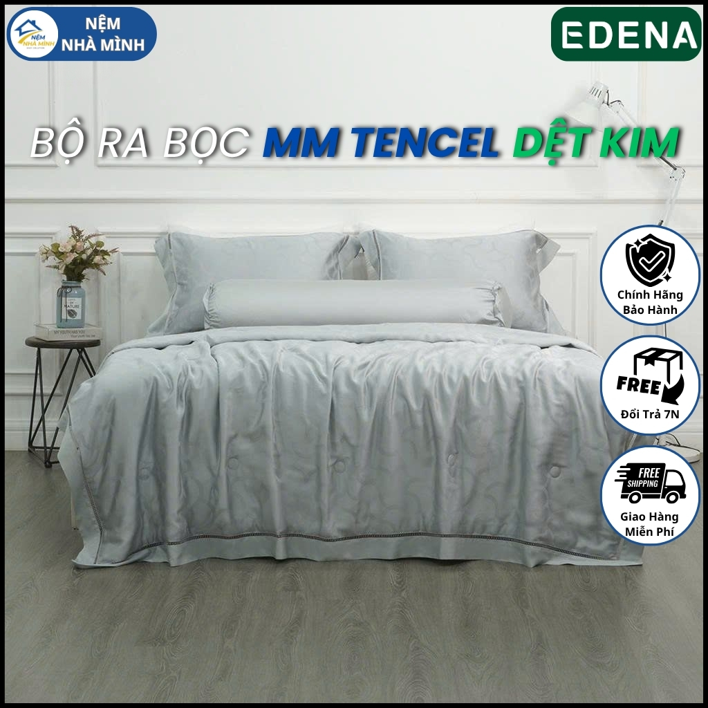Bộ Ra Bọc Chần Gòn MM Tencel Dệt Kim 10, MM BEDDING BY EDENA - Hàng Chính Hãng Edena