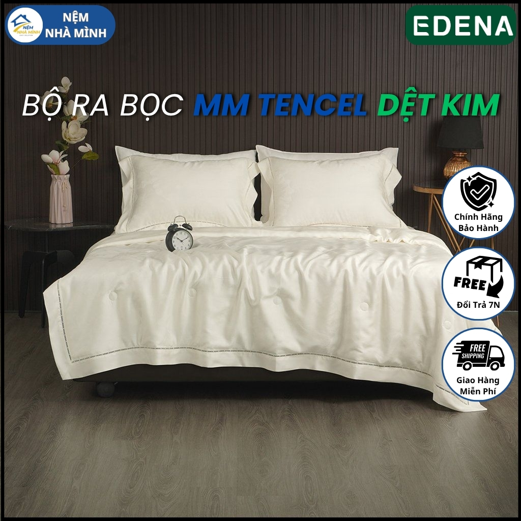 Bộ Ra Bọc Chần Gòn MM Tencel Dệt Kim 17, MM BEDDING BY EDENA - Hàng Chính Hãng Edena