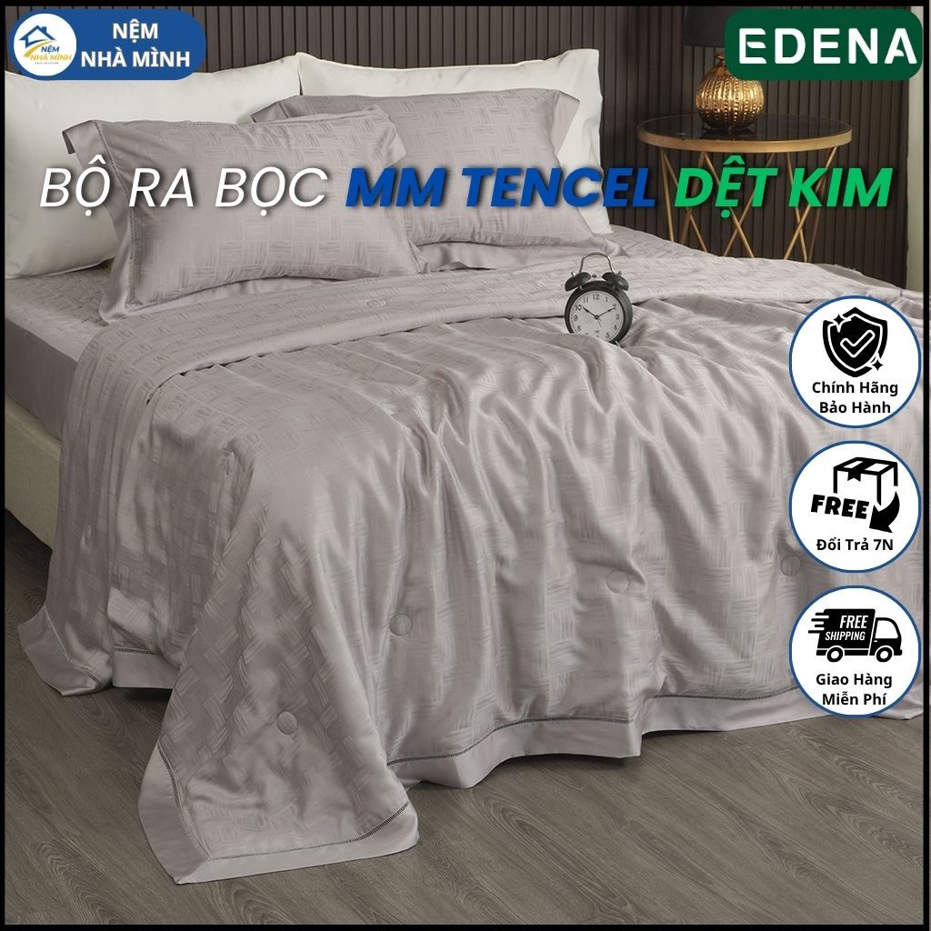 Bộ Ra Bọc Chần Gòn MM Tencel Dệt Kim 18, MM BEDDING BY EDENA - Hàng Chính Hãng Edena