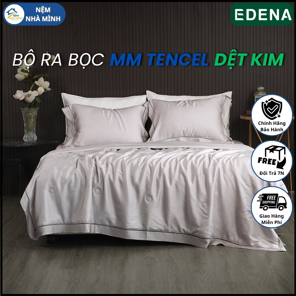 Bộ Ra Bọc Chần Gòn MM Tencel Dệt Kim 19, MM BEDDING BY EDENA - Hàng Chính Hãng Edena