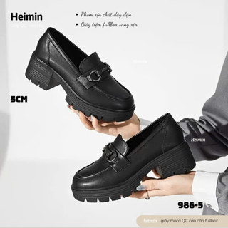   ZJM  Giày moca nữ da mềm 986-5 Miu2 bản hộp QC cao cấp - Giày lười nữ sang xịn 