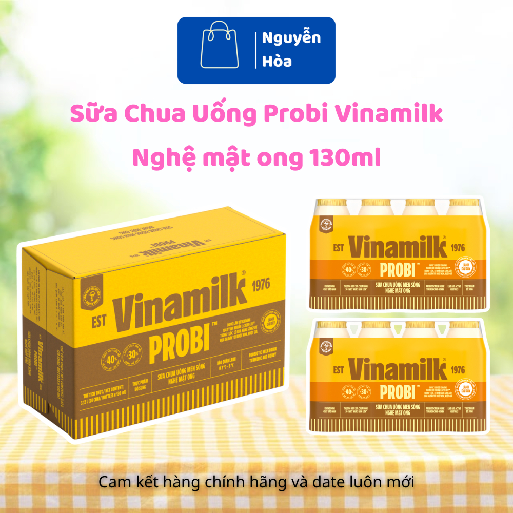 Thùng 24 Chai Sữa Chua Uống Probi Vinamilk Nghệ Mật Ong Tăng Cường Miễn Dịch Hỗ Trợ Tiêu Hóa (130ml/