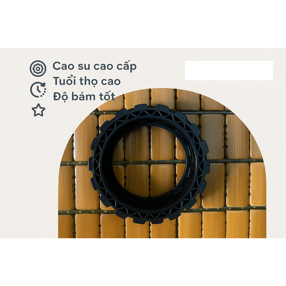 Lốp xe thay thế cho robot lau hút Ecovacs dòng T5 ,dòng T8,dòng T9 ,dòng N8 ( Cao su chất lượng cao )